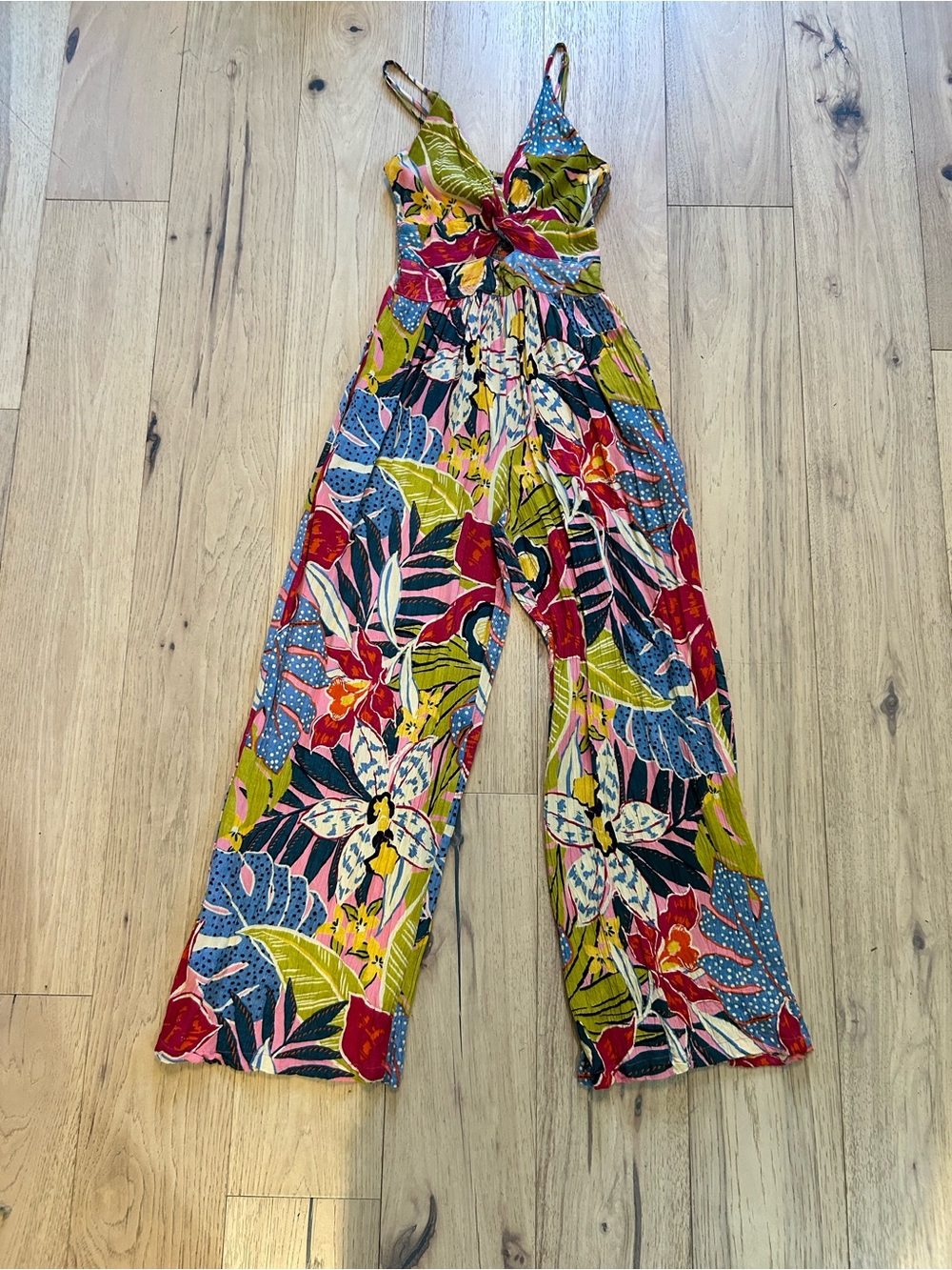 Angie Multicolor Tropical Floral Wide-Leg Jumpsuit